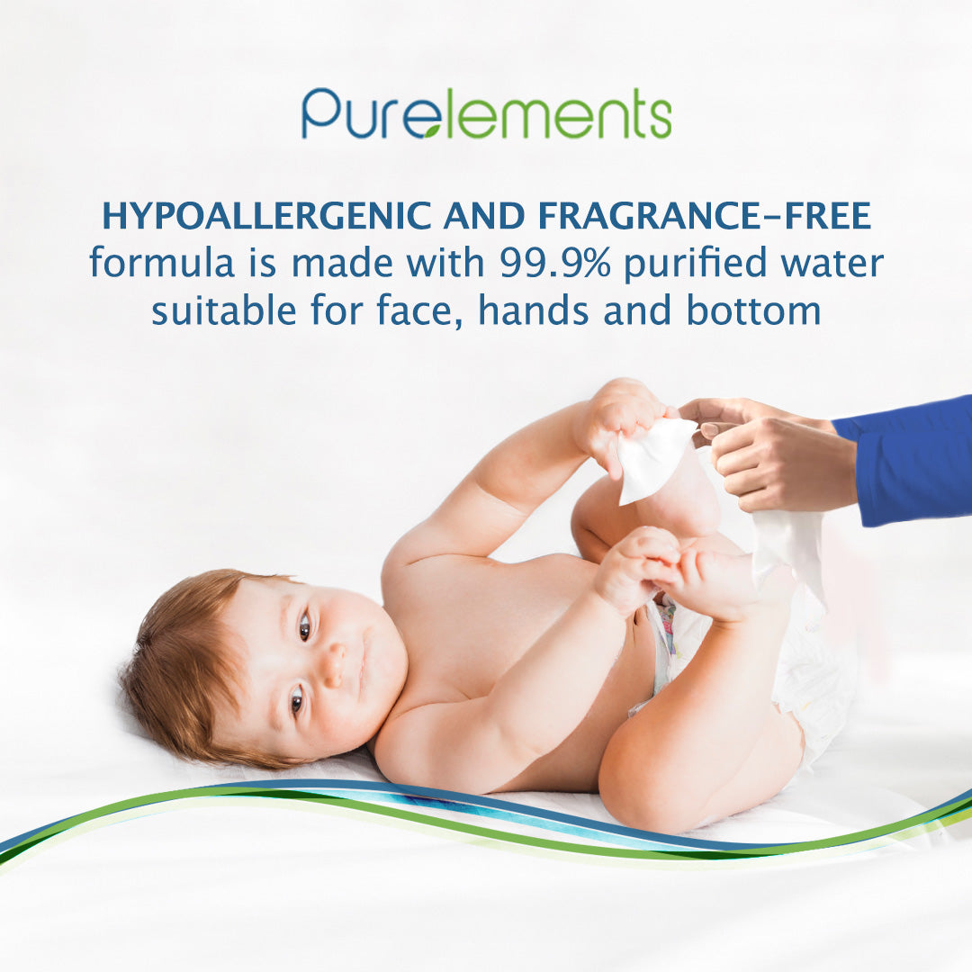 Purelements 99.9% Water Wipes - 4 Pack